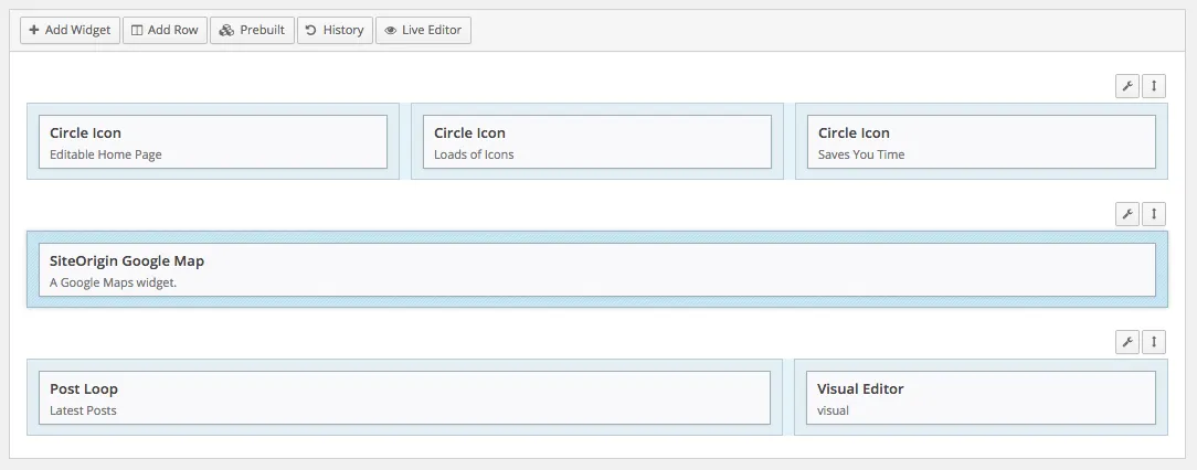 page builder options