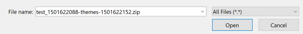 Backup theme archive