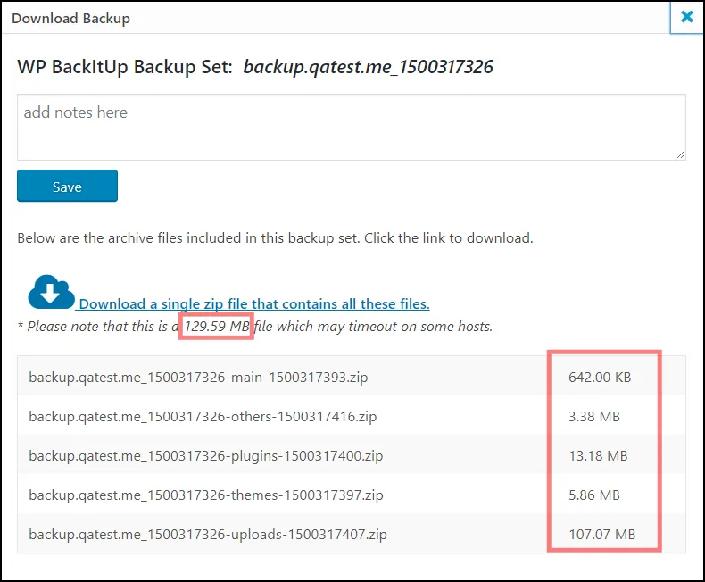 Download Backup