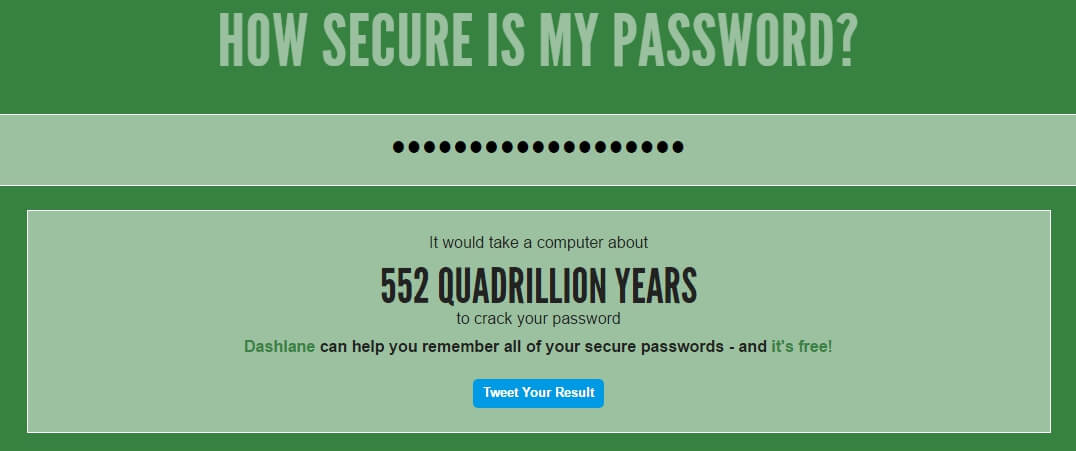 secure password